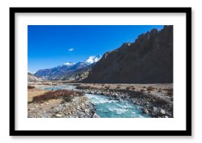 Marsyandi River near Braka village. Nepal, Himalayas