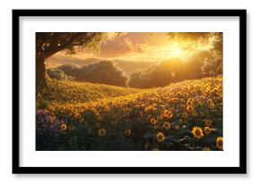 Sunflower field sunflowers summer landscape.