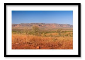 Western Australia - Panorama view from a lookout at the Gibb River Road in Kimberley to the Cockburn Range on a hot and sunny day