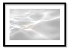 Abstract light refraction effect on water surface. Vector realistic illustration of white and grey gradient background with shadow and sunlight flare, smoke cloud movement, fog or mist texture