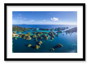 Panoramic aerial view of Wajag Island at Raja Ampat, Indonesia