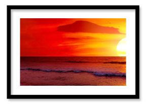 Fantastic sunset over ocean