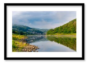 Germany, Saxony, Koenigstein, Scenic panorama of Elbe valley