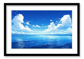 海　青空　生成AI　背景　