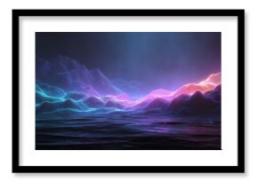 A colorful wave with purple, blue, and pink colors