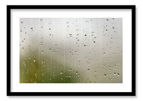 Closeup of Rain Drops on Glass Window