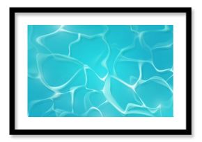Turquoise water caustic pattern - sunlight reflections on pool surface with bright ripples and waves. Abstract aqua texture with luminous lines for summer background or underwater effect in spa design