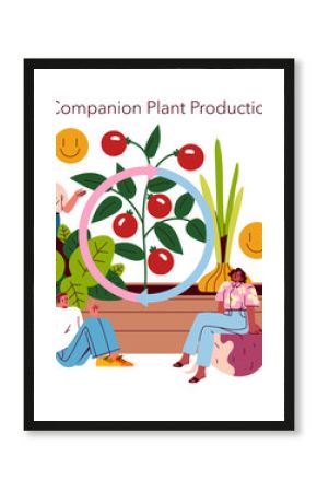 Self Sufficient Garden. Flat Vector Illustration