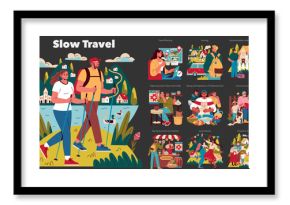 Slow Travel. Flat Vector Illustration