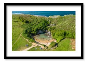 Gulpiyuri beach in Asturias, northern Spain.