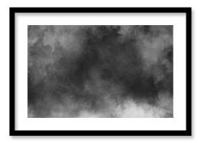 Abstract white and gray isolated cloud cumulus clouds. Gray aquarelle painted realistic fog or mist smoky textured canvas design. White and ash messy wall stucco texture background.