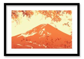富士山　紅葉　もみじ　秋　背景 