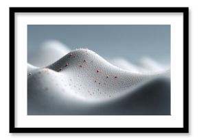 Modern high-quality digital data landscape with abstract smooth hills and red particles for professional marketing and technology innovation content