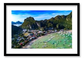 Aerial view of El Nido on the Island of Palawan, Philippines