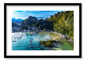 Aerial view of El Nido on the Island of Palawan, Philippines