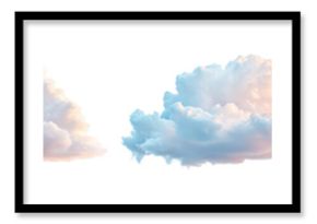 PNG Fluffy clouds with pastel hues, element set on transparent background