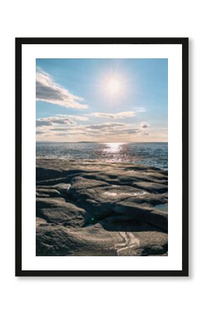 rocky shore of the Arctic Ocean without people