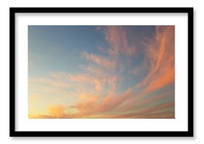 Sunset clouds on beautiful sky. Fantastic gold, red and orange clouds