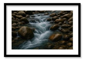 Stream of water moving past stones