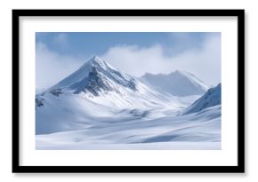 Majestic Snow-Capped Mountains Under a Clear Blue Sky, High Altitude Winter Landscape Photography