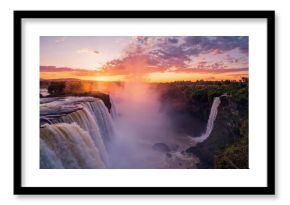 Twilight over the mighty waterfall on the Zambia-Zimbabwe border