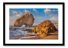 Penedo do Guincho boulder rock at Praia da Santa Cruz, Portugal