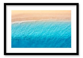 Stunning summer tropical Mediterranean beaches aerial top view gorgeous ocean waves soft sand shore turquoise sea colorful nature drone landscape exotic vacation travel scenic coastline wall art