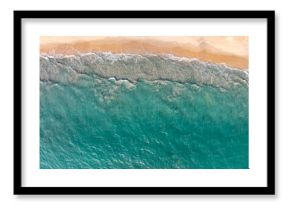 Aerial top view sea waves surface nature background