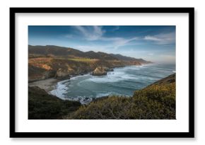 The rough shoreline of a dramatic coastal region