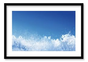 Ultra-Wide Icy Blue Gradient Banner with Drifting Snow and Clear Center for Headlines