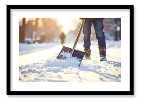 除雪している人　AI生成素材