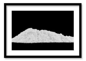 Collection of snowdrifts on a black background. Snowhills. Christmas night.