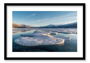 Stunning ice formations on a lake, showcasing the beauty of nature's winter spectacle