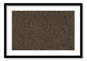 natural black earth on a garden bed, loose humus background