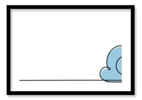 continuous line drawing of abstract cloud shapes, line art vector illustration