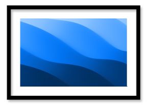Surface of water. Blue abstract background. Ocean or seascape. Realistic landscape with waves. Cover design template. 3d vector illustration for banner, flyer, poster or brochure.