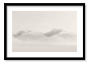 Minimalist abstract background with soft clouds. Color of the year 2026 trend concept in a monochromatic beige palette. Ethereal wallpaper with copy space for text