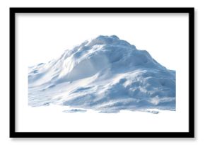 Snowdrift mound with soft shading and texture isolated on white background