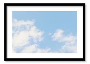 Beautiful blue sky with light white cloud background, dancer overcast. Demonstrating color, trend 2026 year