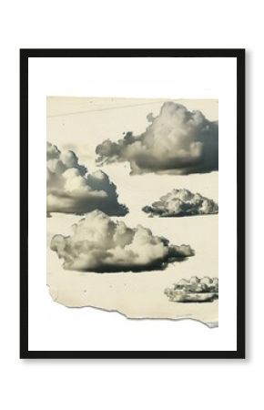 Cloud collage cutouts outdoors cumulus weather.