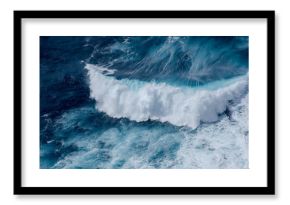 Huge crushing waves seen from above creating amazing textures. 