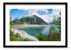 accumulation lake Schlegeisspeicher, Zillertal alps, at springtime. landscape austria tyrol