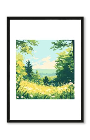 Forest background illustration landscape scenery vector