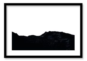 mountain on transparent background with cut out sky