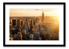 Fototapeta Widok na Nowy Jork podczas zachodu słońca do salonu