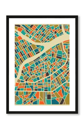 Saint Petersburg vector map. Colourful vintage design base for travel card, advertising, gift or poster.