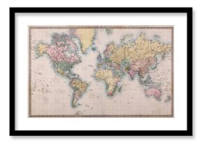 Mapa starego świata antycznego na projekcji Mercators