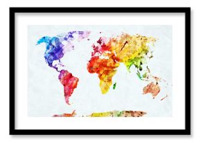 Watercolor world map