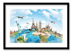 Travel the world monument concept