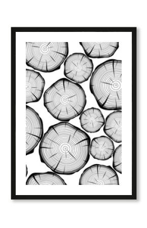 Seamless pattern with tree rings. Vector background